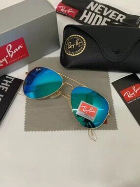 Ray-Ban 3025 Blue Aviator Sunglasses 58mm